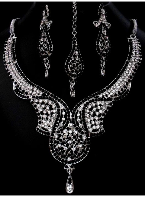 Rhodium Necklace Set